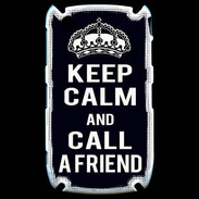 Coque Blackberry 8520 Keep Calm Call friend Noir