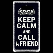 Coque LG Optimus L7 Keep Calm Call friend Noir