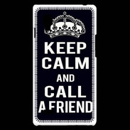 Coque LG Optimus L9 Keep Calm Call friend Noir