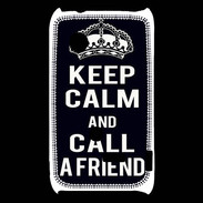 Coque Sony Xperia Typo Keep Calm Call friend Noir
