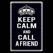 Etui carte bancaire Keep Calm Call friend Noir