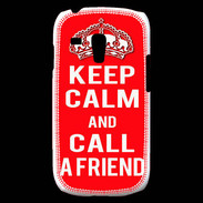 Coque Samsung Galaxy S3 Mini Keep Calm Call friend Rouge