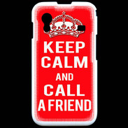 Coque Samsung ACE S5830 Keep Calm Call friend Rouge