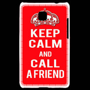 Coque LG Optimus L3 II Keep Calm Call friend Rouge