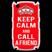 Coque Blackberry 8520 Keep Calm Call friend Rouge