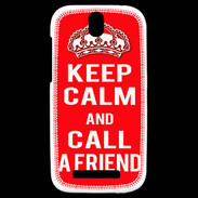 Coque HTC One SV Keep Calm Call friend Rouge