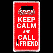 Coque LG Optimus L7 Keep Calm Call friend Rouge