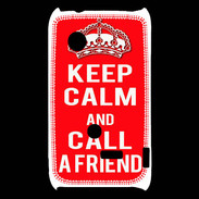Coque Sony Xperia Typo Keep Calm Call friend Rouge
