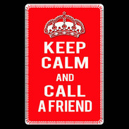 Etui carte bancaire Keep Calm Call friend Rouge