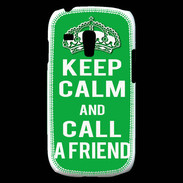 Coque Samsung Galaxy S3 Mini Keep Calm Call friend Vert