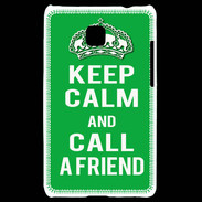 Coque LG Optimus L3 II Keep Calm Call friend Vert