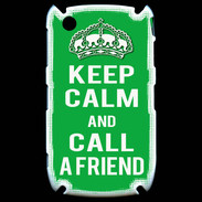 Coque Blackberry 8520 Keep Calm Call friend Vert