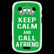 Coque Blackberry Bold 9900 Keep Calm Call friend Vert