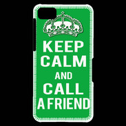 Coque Blackberry Z10 Keep Calm Call friend Vert