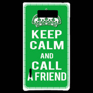 Coque LG Optimus L7 Keep Calm Call friend Vert