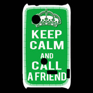 Coque Sony Xperia Typo Keep Calm Call friend Vert