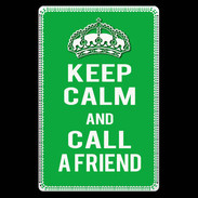 Etui carte bancaire Keep Calm Call friend Vert