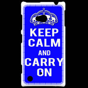Coque Nokia Lumia 720 Keep Calm Carry on Bleu