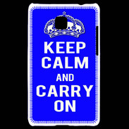 Coque LG Optimus L3 II Keep Calm Carry on Bleu