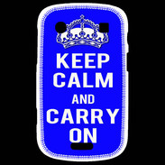 Coque Blackberry Bold 9900 Keep Calm Carry on Bleu