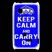 Coque Sony Xperia Typo Keep Calm Carry on Bleu