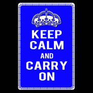 Etui carte bancaire Keep Calm Carry on Bleu