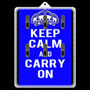 Porte clés Keep Calm Carry on Bleu