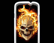 Coque Samsung Galaxy S3 Tête de mort en flamme 5