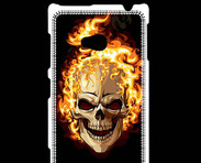 Coque Nokia Lumia 720 Tête de mort en flamme 5