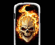 Coque Samsung Galaxy Express Tête de mort en flamme 5