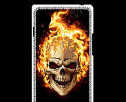 Coque LG Optimus L9 Tête de mort en flamme 5