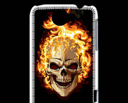 Coque HTC Wildfire G8 Tête de mort en flamme 5