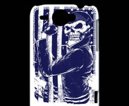Coque HTC Wildfire G8 Tête de mort Biker USA