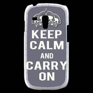 Coque Samsung Galaxy S3 Mini Keep Calm Carry on Gris