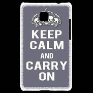 Coque LG Optimus L3 II Keep Calm Carry on Gris