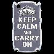 Coque Blackberry 8520 Keep Calm Carry on Gris