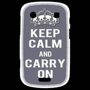 Coque Blackberry Bold 9900 Keep Calm Carry on Gris
