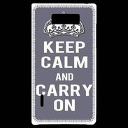 Coque LG Optimus L7 Keep Calm Carry on Gris