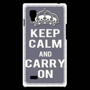 Coque LG Optimus L9 Keep Calm Carry on Gris