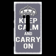 Coque Nokia Lumia 920 Keep Calm Carry on Gris