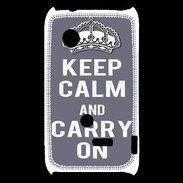 Coque Sony Xperia Typo Keep Calm Carry on Gris