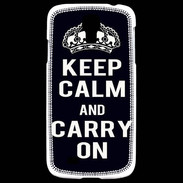 Coque Samsung Galaxy S4 Keep Calm Carry on Noir