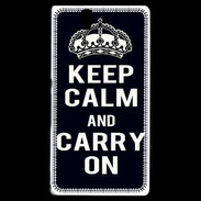 Coque Sony Xperia Z Keep Calm Carry on Noir