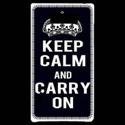 Coque LG Optimus L7 Keep Calm Carry on Noir