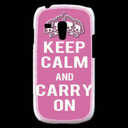 Coque Samsung Galaxy S3 Mini Keep Calm Carry on Rose