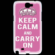 Coque Samsung Galaxy Note 2 Keep Calm Carry on Rose