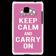 Coque LG Optimus L3 II Keep Calm Carry on Rose