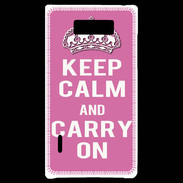 Coque LG Optimus L7 Keep Calm Carry on Rose