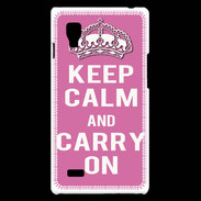 Coque LG Optimus L9 Keep Calm Carry on Rose