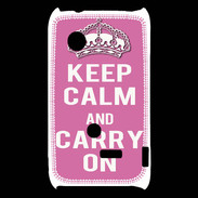 Coque Sony Xperia Typo Keep Calm Carry on Rose